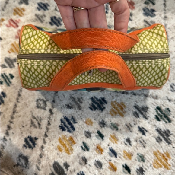 Vintage Fossil Floral Cosmetic Bag Key Zipper Canvas Travel Pouch Retro Y2K - Picture 12 of 12